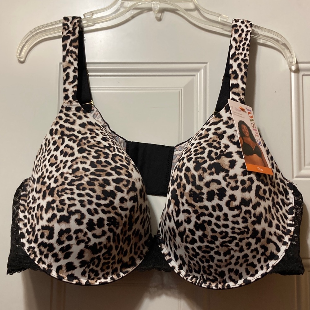 Leopard Print Tshirt Bra 46DD NWT